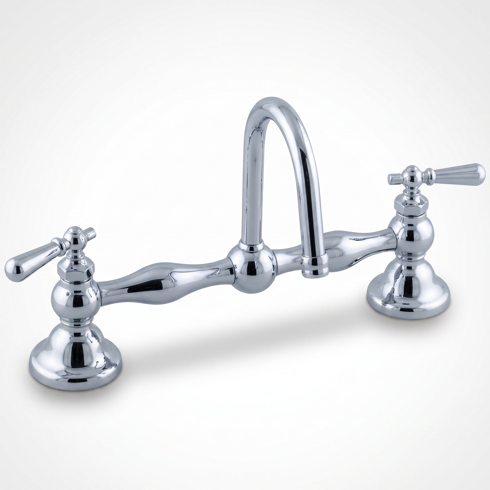 Columbia Bridge Lavatory Faucet Lever Handles P0557 | Strom Living Chrome 12" - Bathroom Faucets