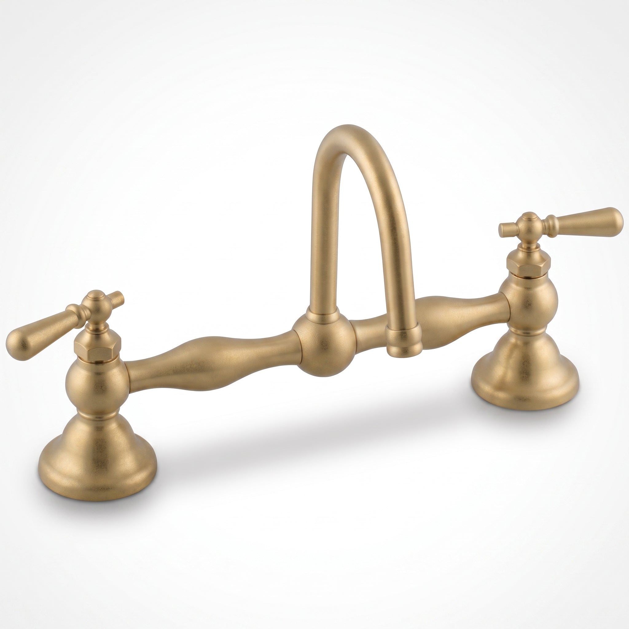 Columbia Bridge Lavatory Faucet Lever Handles P0557 | Strom Living Raw Brass 12" - Bathroom Faucets