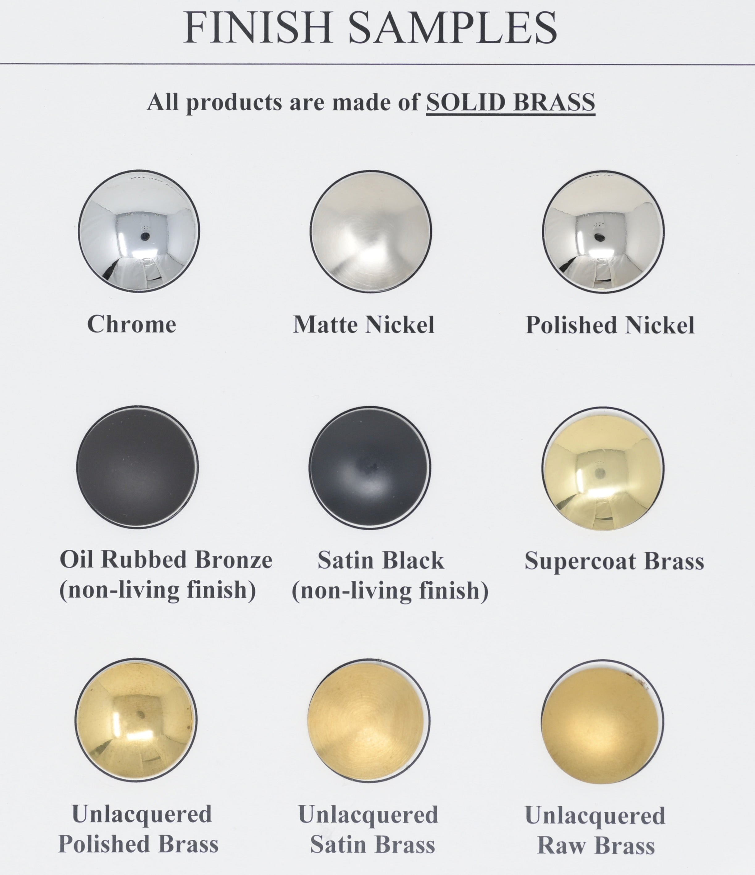 Strom Living P0942 Finish Sample Brass Buttons