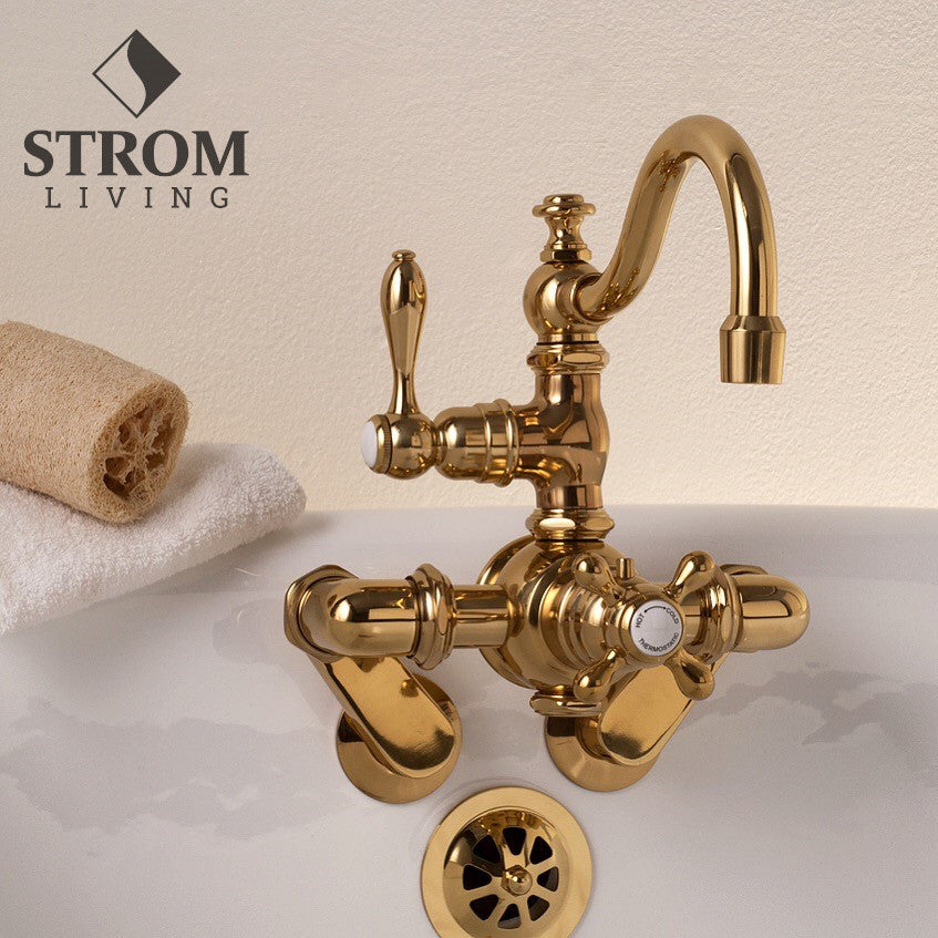 Strom Living polished brass clawfoot tub faucet