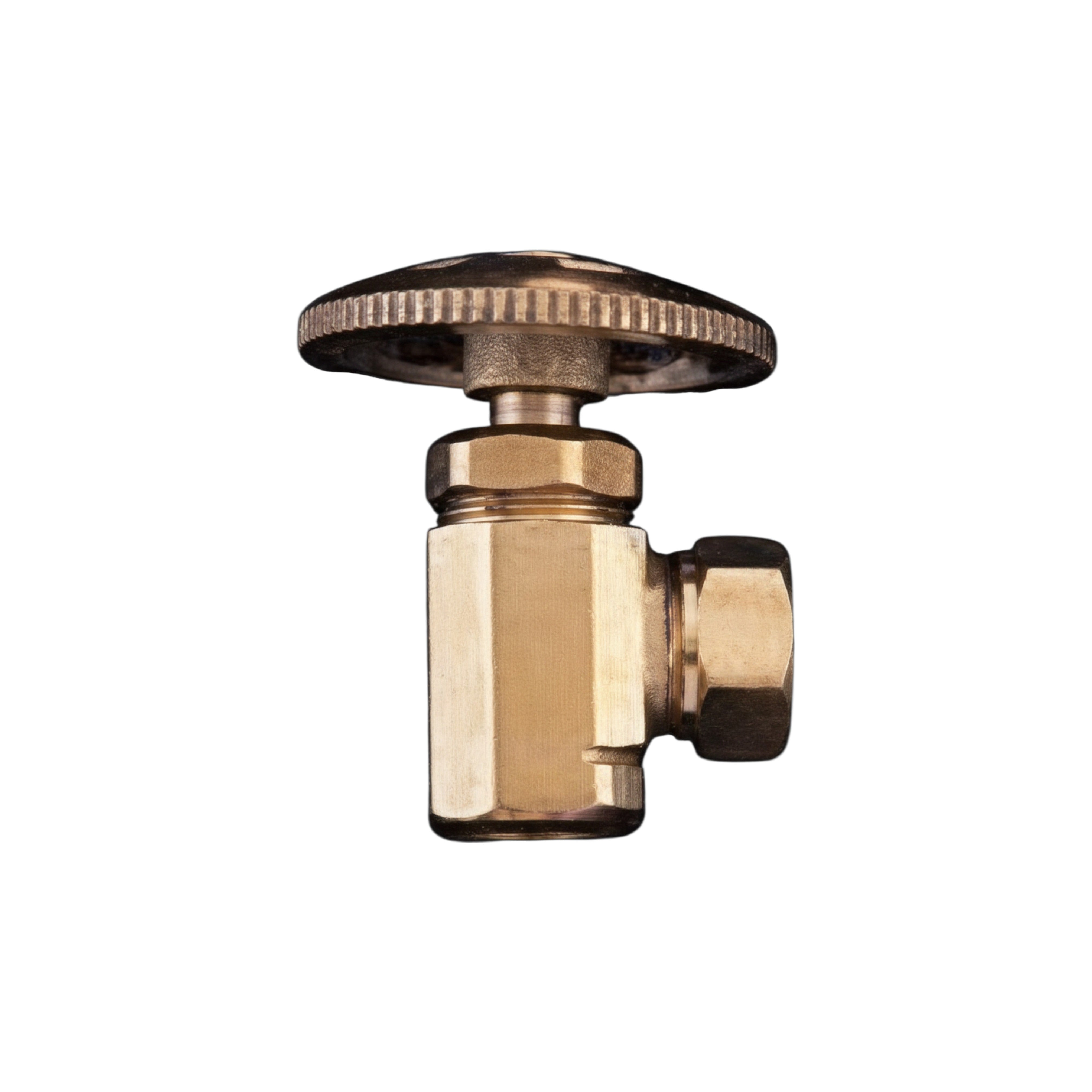 Angle Stop Valve with 1/2" Slip Joint x 1/2" IPS P0053 | Strom Living Supercoat Brass - Plumbing Parts